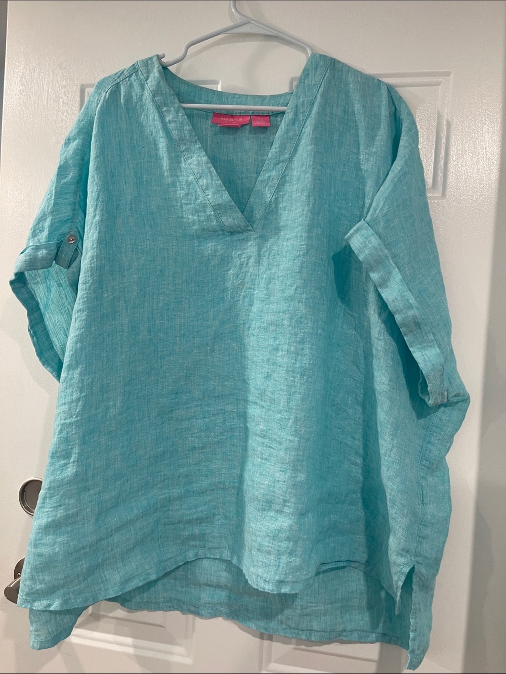 Lightweight Turquoise V-Neck Women's Top